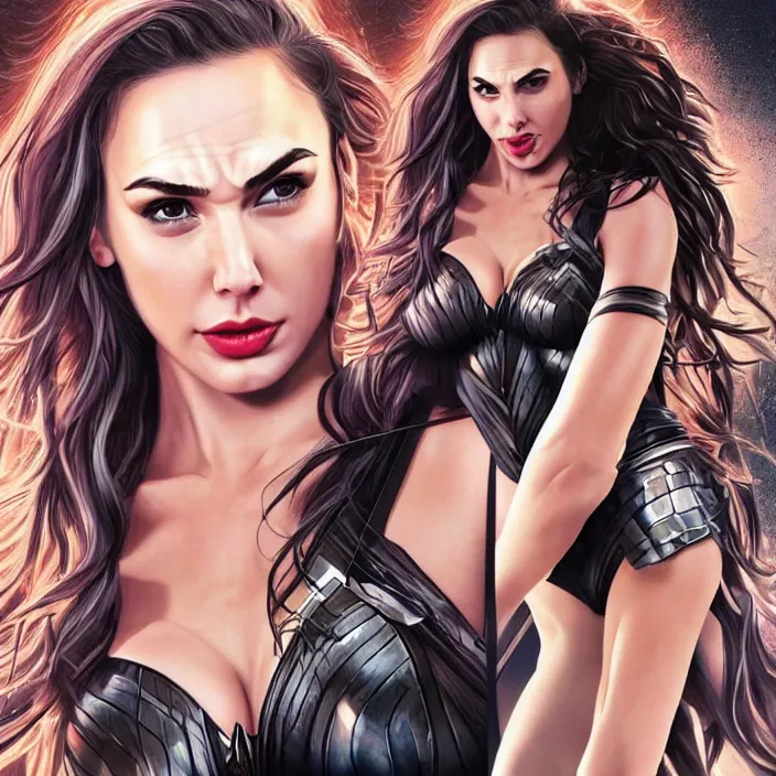 Image similar to picture of bimbofication of gal gadot, trending on deviantart, highly detailed, 4 kuhd