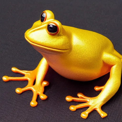 Image similar to photograph of a golden frog - shaped hat