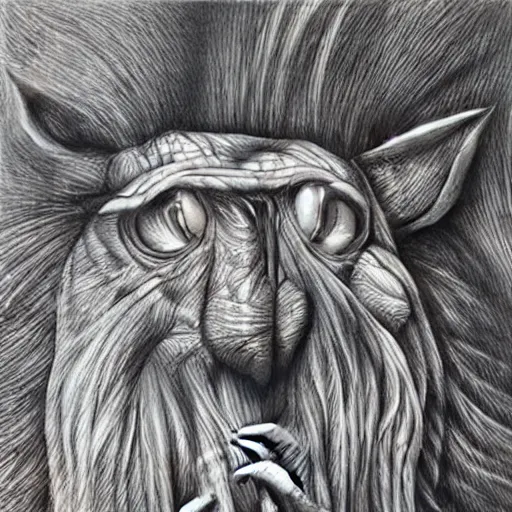 Image similar to surreal creatures drawn in ballpoint pen shading by Ronny Khalil