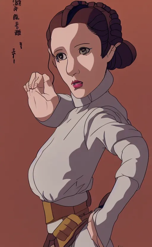 Prompt: Princess Leia, dramatic lighting, anime, style of Satoshi Kon,