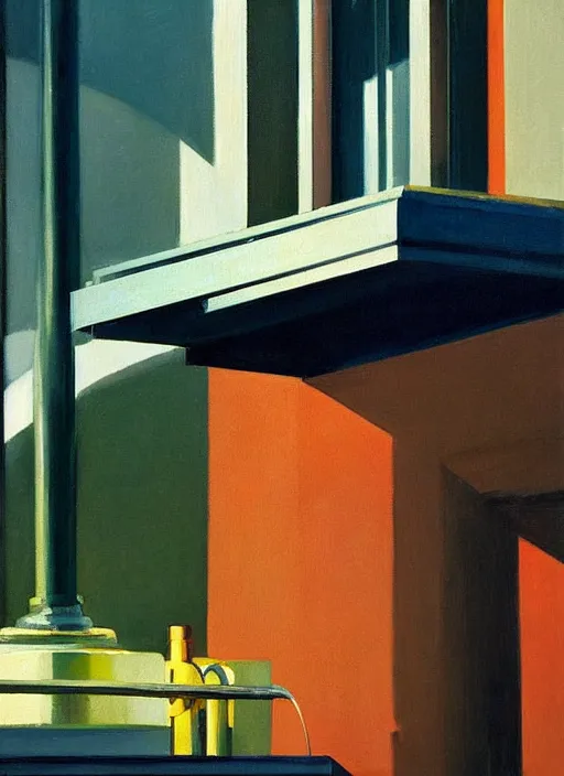 Prompt: water faucet dripping Edward Hopper and James Gilleard, highly detailed