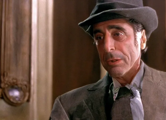 Prompt: film still of !!!!Al Pacino!!! as Everett in Oh Brother Where Art Thou 2000, 4k