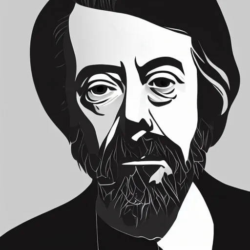 Prompt: a detailed portrait of alan watts, grayscale