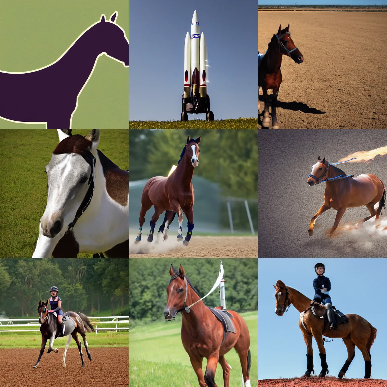 Prompt: rocket, but used by a human as a horse