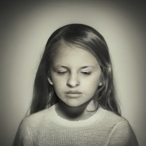 Prompt: face of a young girl in the moon light, ambient lighting, moody, emotive