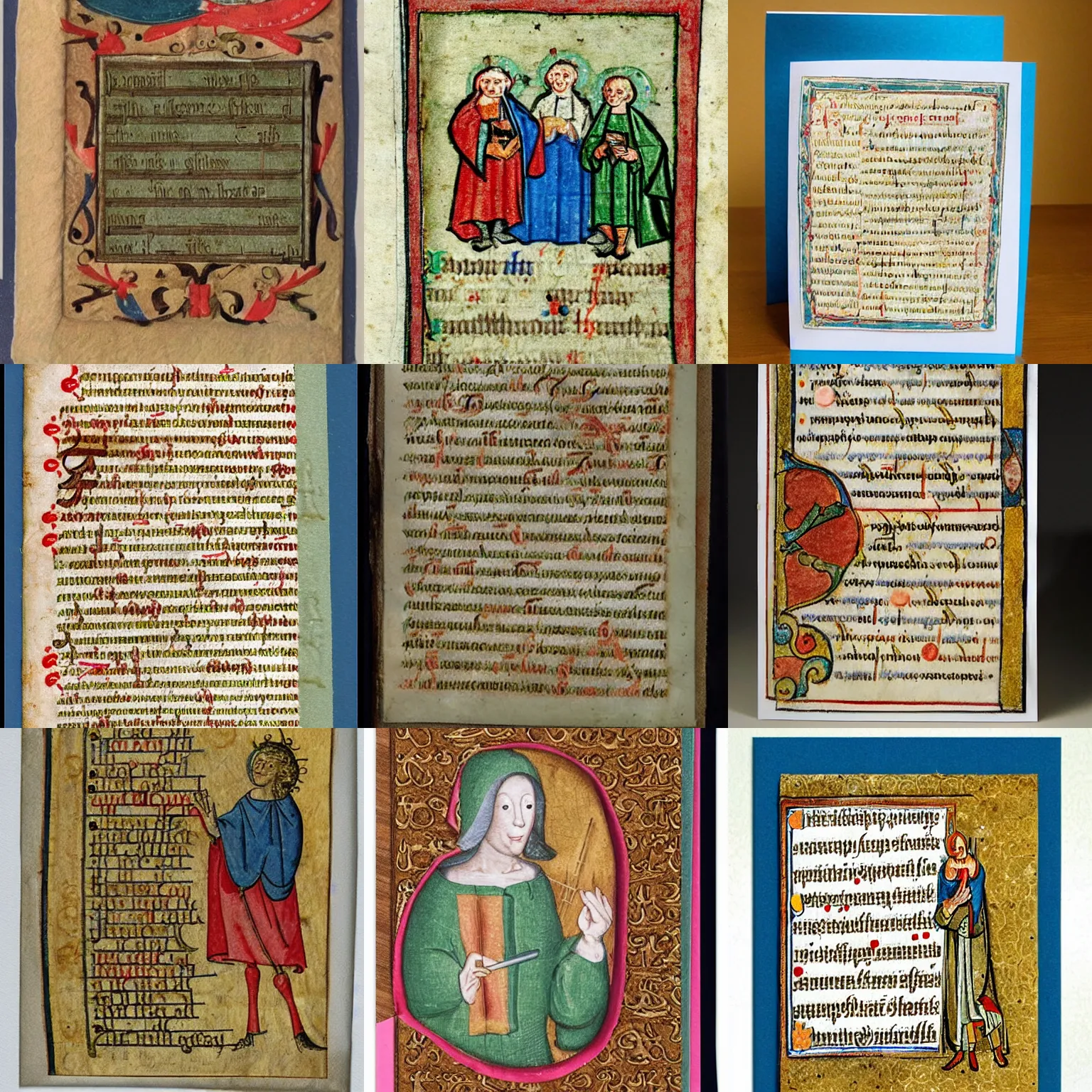 Prompt: birthday card, medieval manuscript