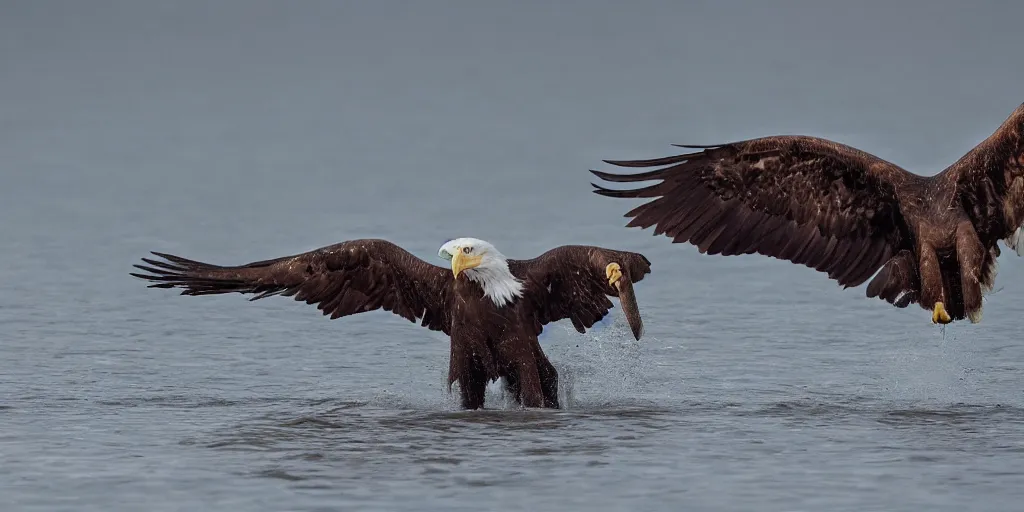 Image similar to eagle hunting an elephant, national geographic, 8 k