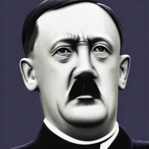 Image similar to portrait of surprised hitler, 8 k