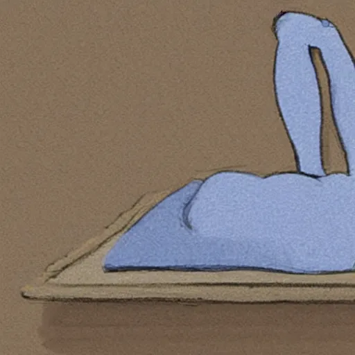 Prompt: high - quality sketch of a person reclined on a mattress