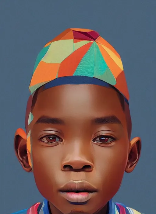 Image similar to colourful upper half portrait of an african boy - art by tenmyouya hisashi & hsiao - ron cheng, highly detailed, digital painting, illustration, smooth, sharp focus, intricate, symmetry, pinterest, behance, artstation