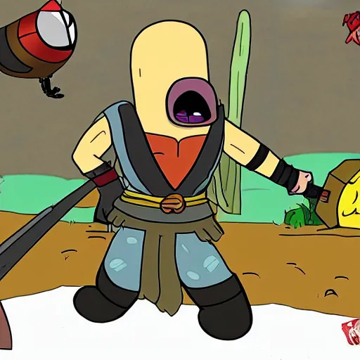 Image similar to kratos as adventure time character