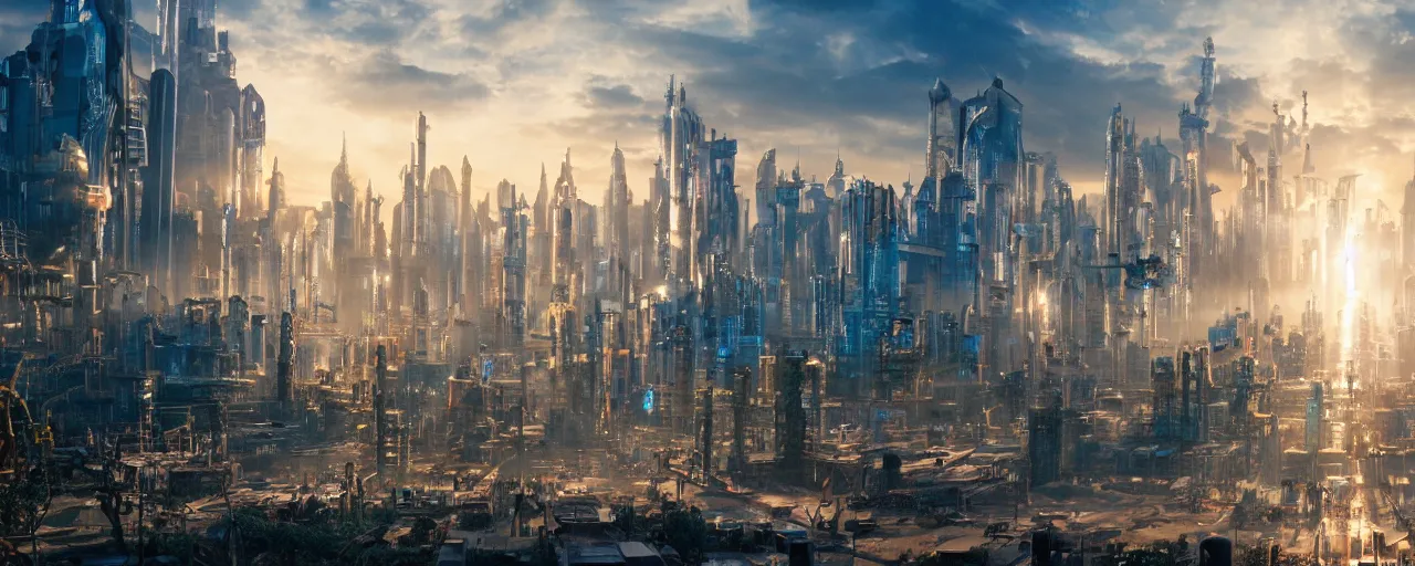 Image similar to A city in the OASIS from Ready Player One, 4k wallpaper, look at all that detail!, heavenly lighting, street perspective, screenshot