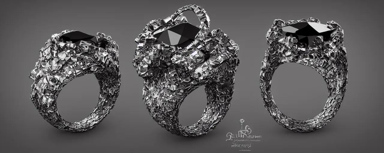 Image similar to black magic crystal ring, fire, flame, ashes, smooth, crystal, engravings, diamonds, product design, jewelry, colorful, art by gerald brom, greg rutkowski and artgerm, photo realism, unreal engine, c 4 d