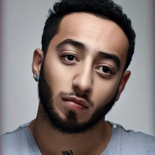 Prompt: portrait of lacrim the french rapper