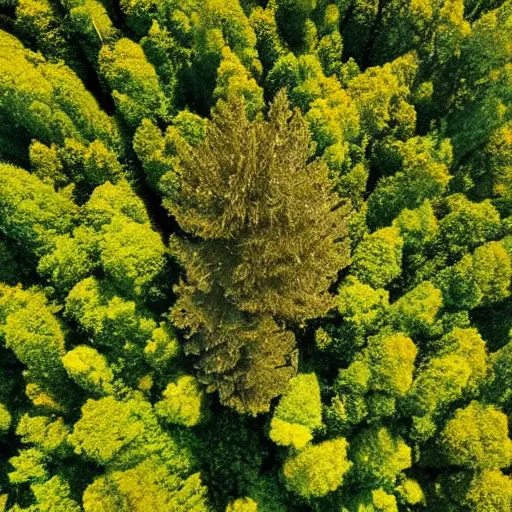 Image similar to photo of a tree that looks like an exclamation mark, aerial view, trending on. artstation