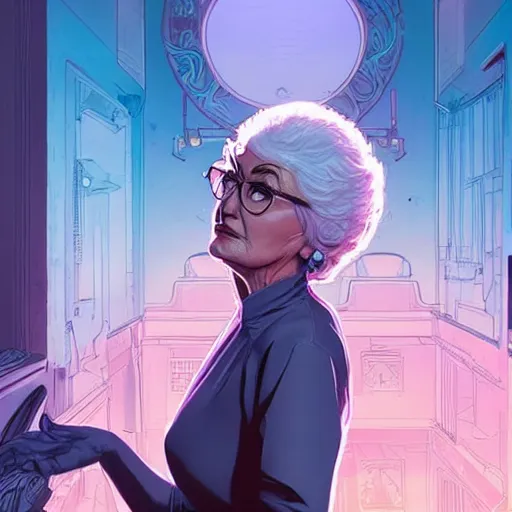 Prompt: portrait of bea arthur. sharp focus, cinematic pose, cinematic lighting, unreal engine render. art by josan gonzales and moebius and deathburger.