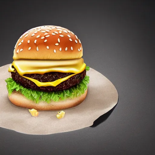 Image similar to a realistic image of a mouse on top of a hamburger, hyper realistic, macro photo, very detailed