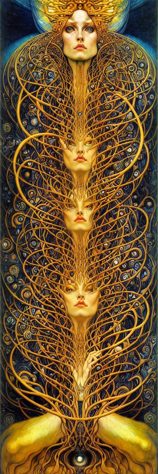 Image similar to Divine Chaos Engine by Karol Bak, Jean Delville, William Blake, Gustav Klimt, and Vincent Van Gogh, symbolist, visionary