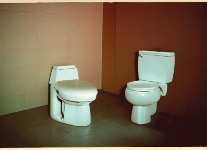 Image similar to high detail toilet kodak expired film underexposed film broken lens grain light leak negative exposure