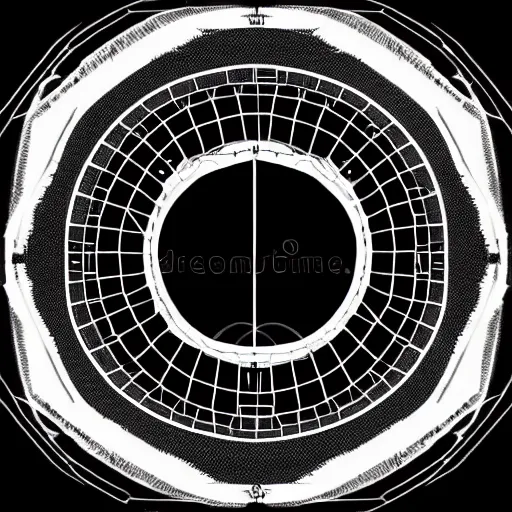Image similar to a beautiful eye with a soccer stadium inside black and white vector