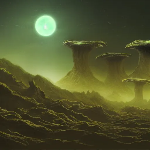 Prompt: alien landscape from another dream