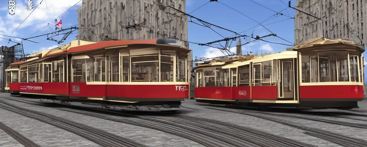 Prompt: tram made of sausage, 4k, ultra detailed, hyper realistic,