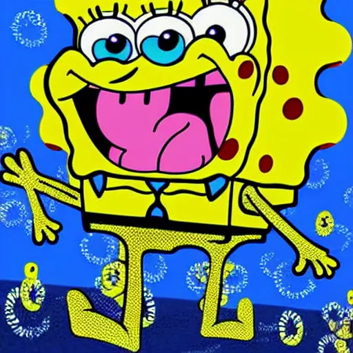 SpongeBob abstract art, avant-garde, bizarre, vibrant, | Stable Diffusion