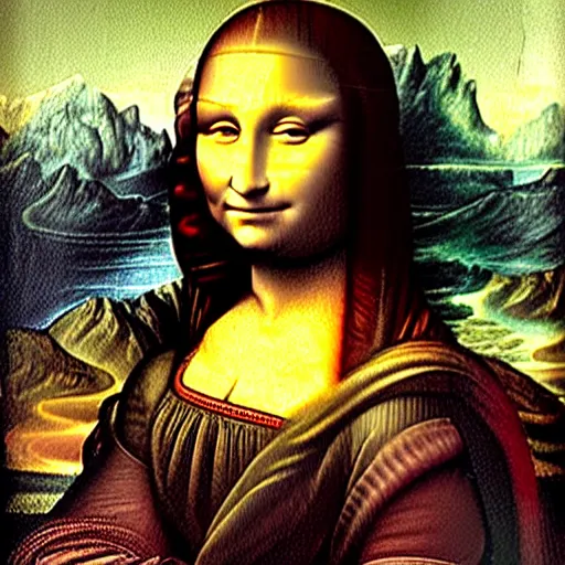 Image similar to leonardo da vinci ´ s gioconda with cat face