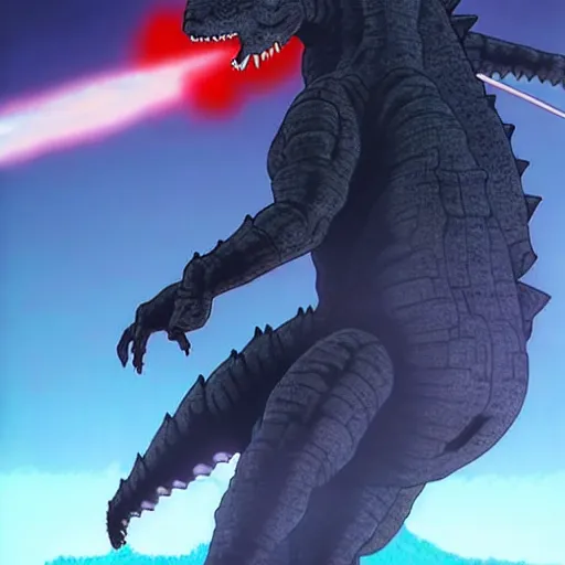 Image similar to godzilla as an evangelion mecha, anime, hyperrealistic, ultra detailed, make it like it was created by dall - e 2