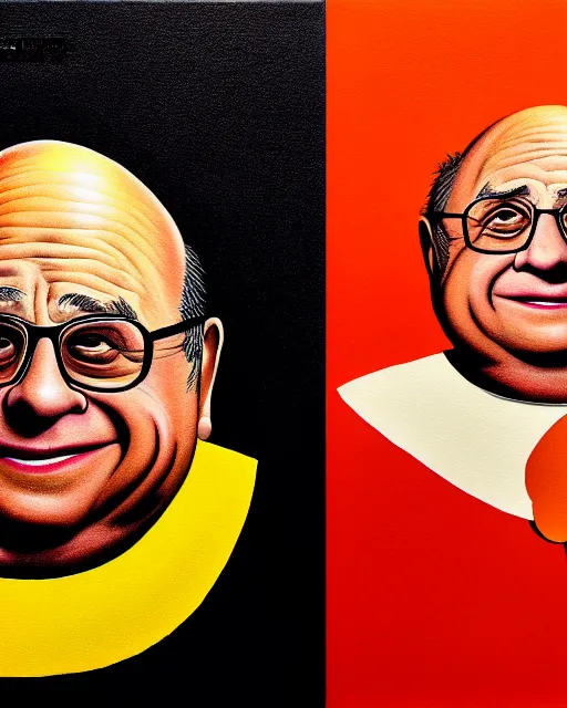 Image similar to painting portrait of danny devito as an egg, cartoon, warm lighting, danny devito has an egg body, movie poster, illustration by bartek fedyczak, erak note, tooth wu, neil richards, kan liu, siwoo kim, jisu choe, trending on art station