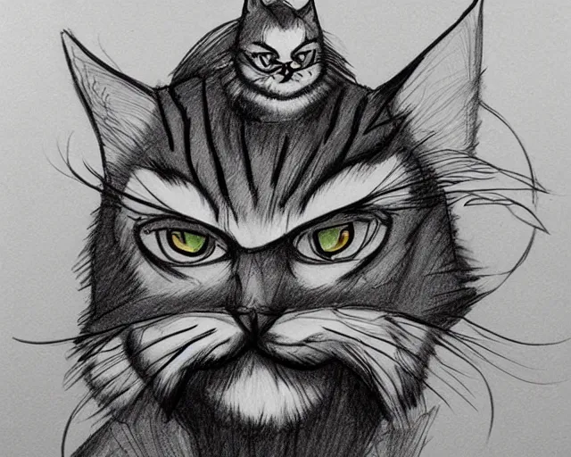 Image similar to 'how to draw king cat', trending on artstation, indie games, digital art, line art