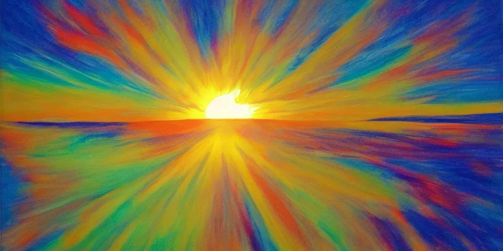 Prompt: sun farting into the universe, bright colours