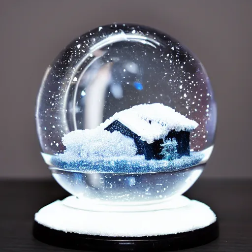 Prompt: ultra real 8 k snow globe with an amazing galaxy inside