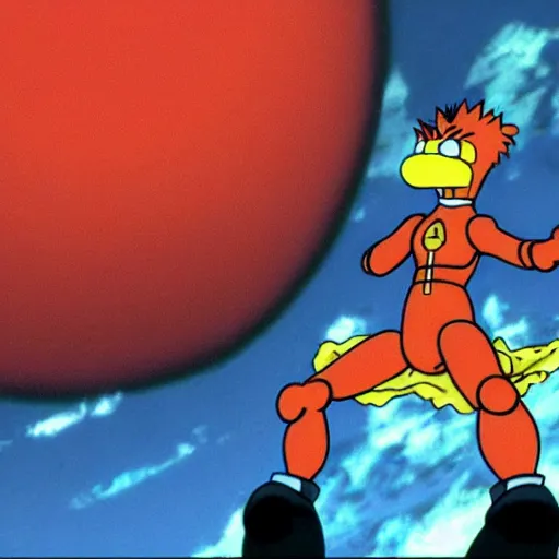 Image similar to garfield in the third impact, neon genesis evangelion, anime