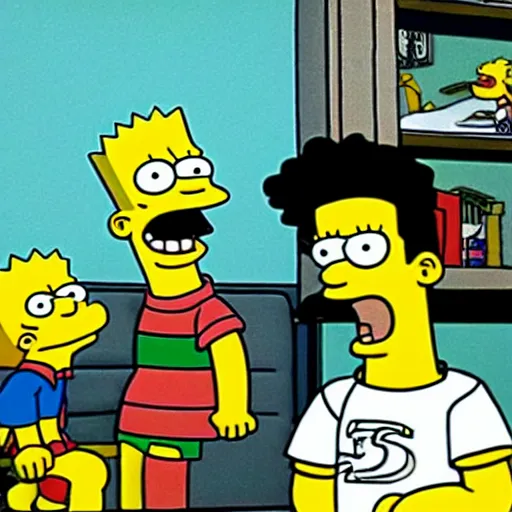 Image similar to bart simpson goes to college in the simpsons live action film, paramount pictures, directed by alan parker, full HD, cinematic lighting, award winning, anatomically correct