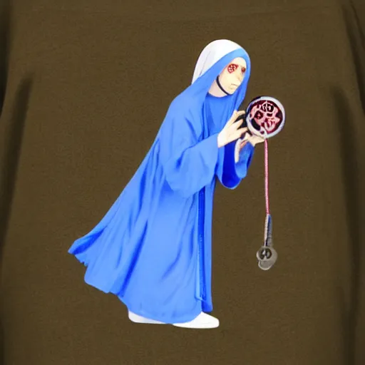 Image similar to blue nun, clutch yo - yo, trans rights