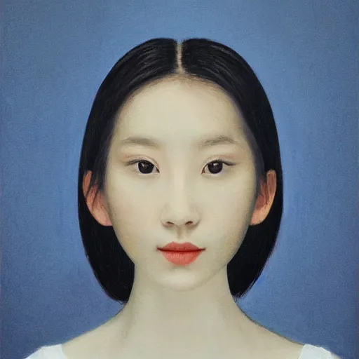 Image similar to a masterpiece portrait photo of a beautiful young woman who looks like a american ziyi zhang, symmetrical face