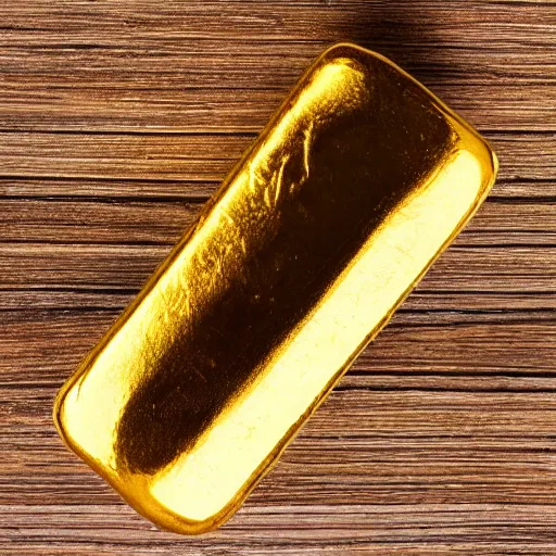 Prompt: a solid gold bar on a cafe table on a sunny day, f / 1. 9 6. 8 1 mm iso 4 0. photography. photorrealism. high definition. high quality. 4 k. 8 k