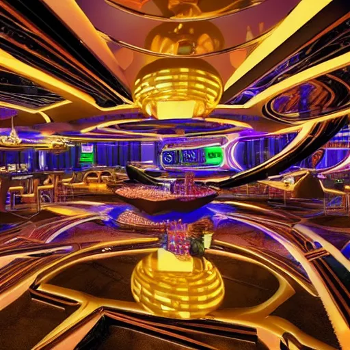 Image similar to futuristic casino, crisp, artistic, artstation, luxury, las vegas, beautiful, concept art