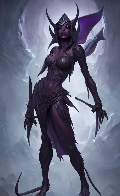 Prompt: full body shot of dark elf witch, highly detailed, d & d, fantasy, highly detailed, digital painting, trending on artstation, concept art, sharp focus, illustration, global illumination, ray tracing, realistic shaded, art by artgerm and greg rutkowski and fuji choko and viktoria gavrilenko and hoang lap,