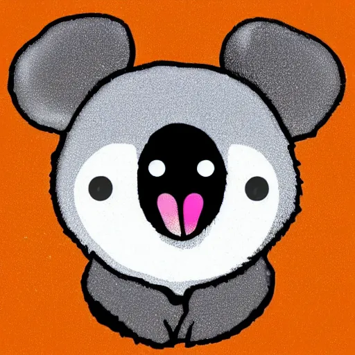 Prompt: cute simplistic iphone emoji of a koala head, vector, white background, gradient coloring