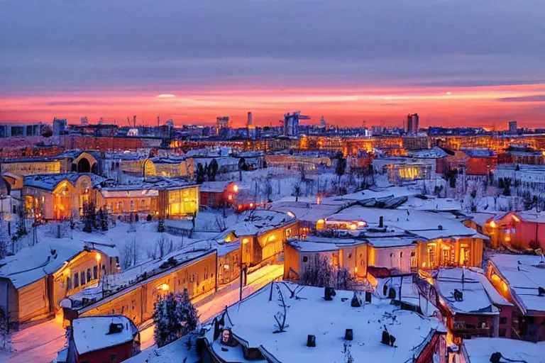 Image similar to a iphone 6 photo of typical russian city yard at evening,