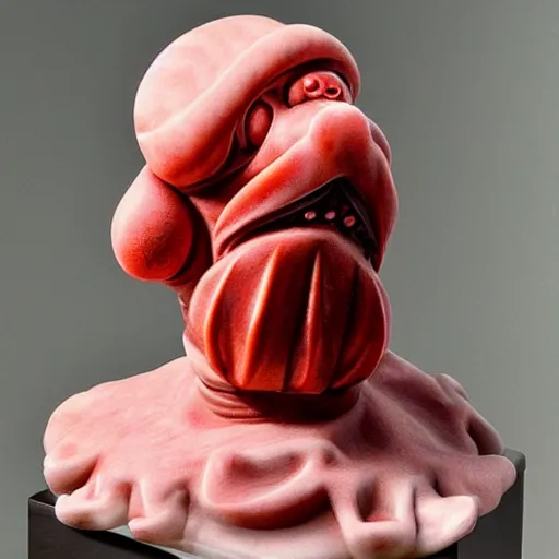 Image similar to doctor zoidberg marble sculpture by caravaggio, stunning detail