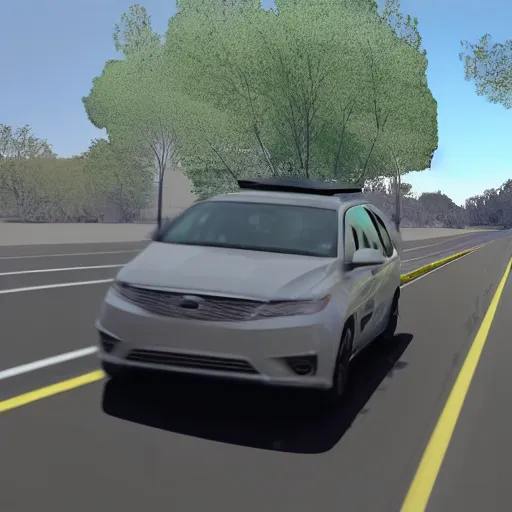 Image similar to A still from a dashcam of an autonomous vehicle, including 2D bounding boxes around dynamic objects