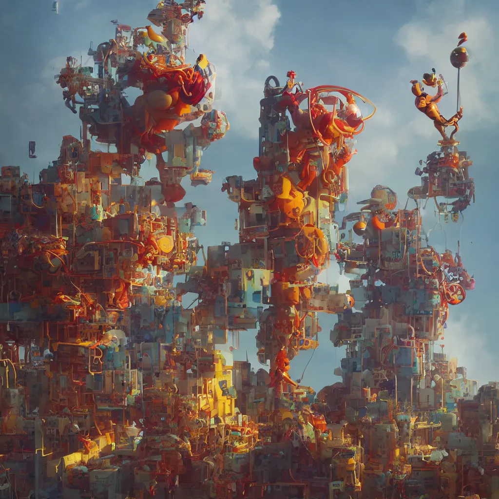 Image similar to ronald mcdonald statue in the world by beeple, darek zabrocki, tyler edlin, jordan grimmer, neil blevins, james paick, natasha tan, highly detailed, ultra detailed, ultra realistic, trending on artstation