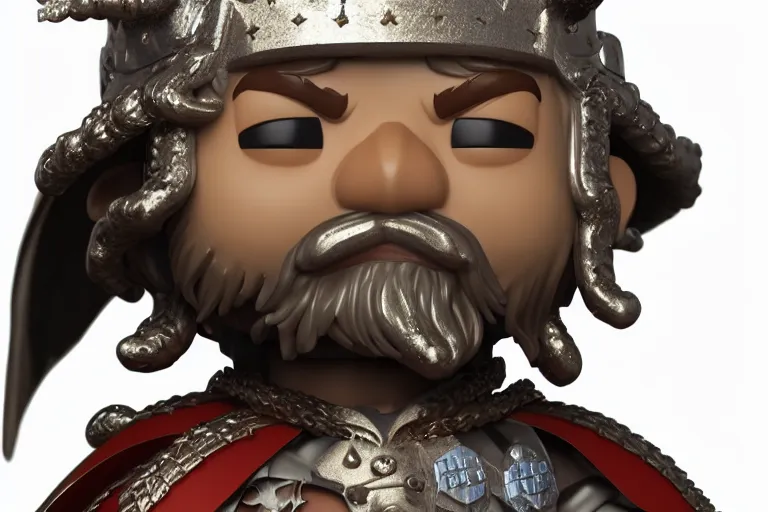 Image similar to an ultra detailed 3 d render of king richard the lionhearted as a funko pop, epic anime fantasy, 8 k, volumetric lighting, smooth, highly detailed, digital illustration, octane render, art by jeong seon and greg rutkowsi, artstation