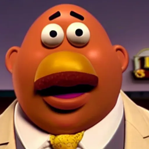 Prompt: Film still of Steve Harvey as Mr. Potato Head in Toy Story