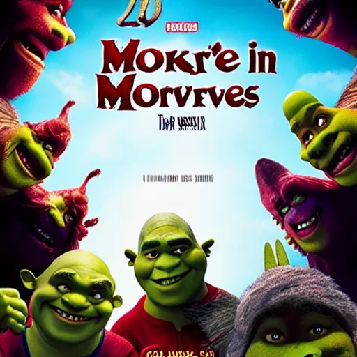 Image similar to Shrek in morbius poster