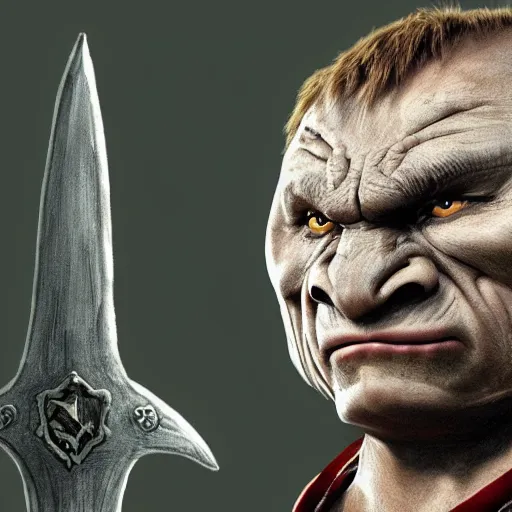 Image similar to putin as an orc from lord of the rings