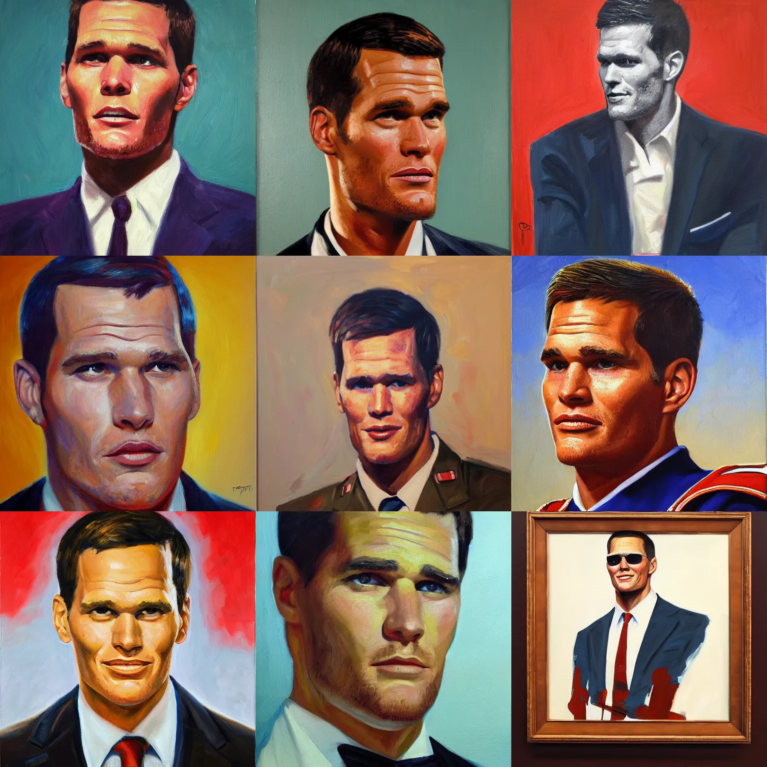 Prompt: portrait of Cuban Leader Tom Brady, 1962. oil on canvas portrait of the dear leader trending on artstation